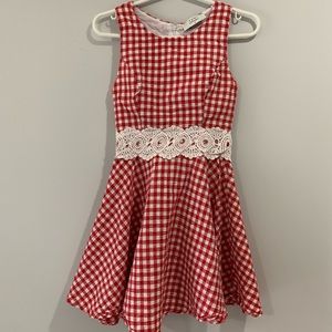Yumi Apparel - Red & White Gingham Dress
